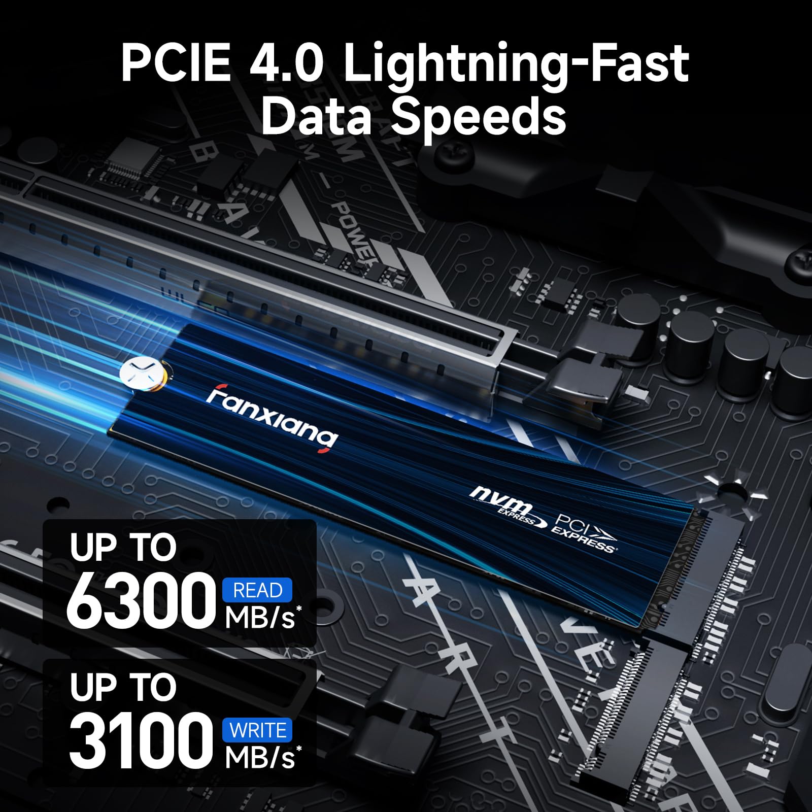 内蔵型SSD Fanxiang S880E 500GB M.2 NVMe SSD fanxiang NVMe SSD 500GB, M.2 PCIe Gen4x4 Gaming Solid State Drive